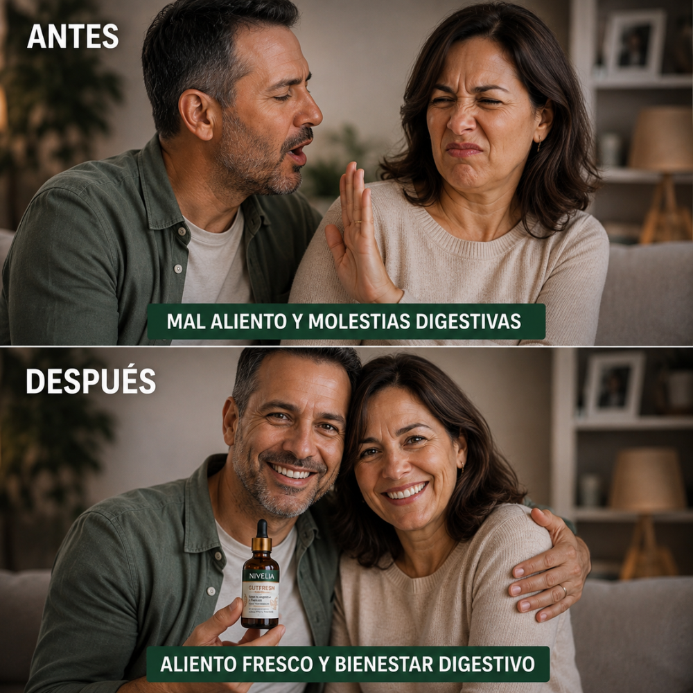 NIVELIA® GUTFRESH — Elimina el mal aliento desde su origen digestivo, no solo lo enmascaras — Sabor Yerbabuena — con solo 2 gotas al día - resultados desde la primera toma