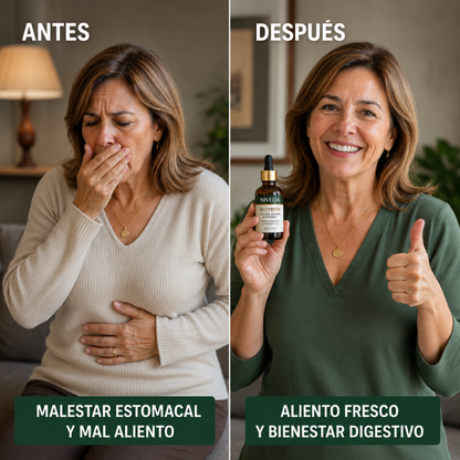 NIVELIA® GUTFRESH — Elimina el mal aliento desde su origen digestivo, no solo lo enmascaras — Sabor Yerbabuena — con solo 2 gotas al día - resultados desde la primera toma