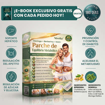 Nivelia® Balance — Parche Transdérmico 12-en-1 que Ayuda a Nivelar tu Azúcar y Glucosa Naturalmente