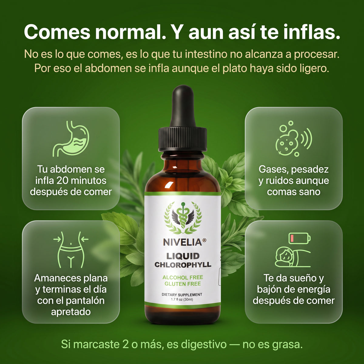 Gotas NIVELIA® | Clorofila Détox Intestinal